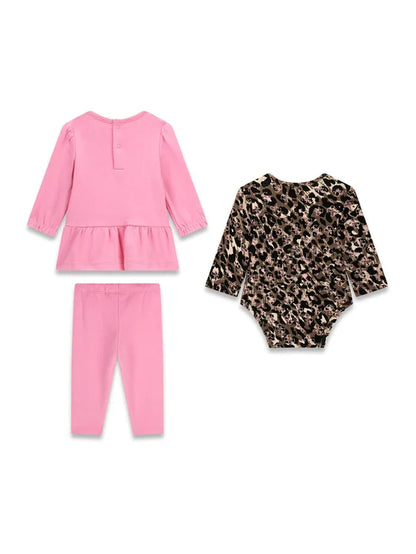 GUESS KIDS SET LS T SHIRT & BODYSUIT & PANTS