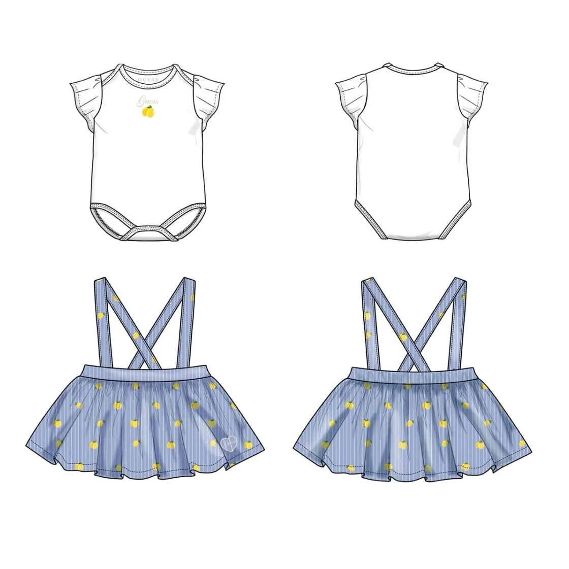GUESS KIDS SET BODY & POPLIN SKIRTALL
