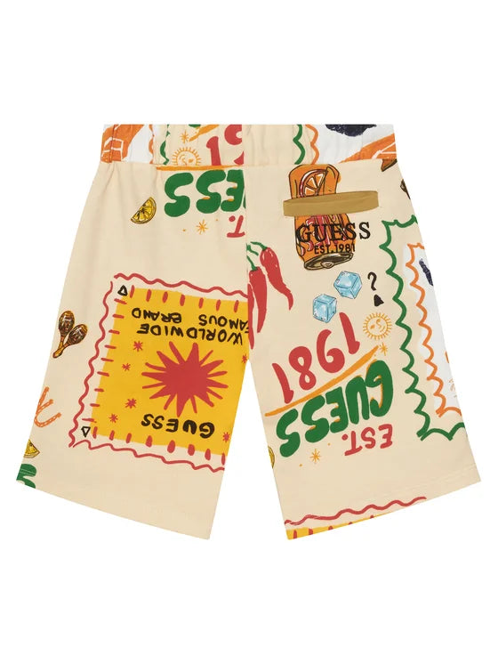 GUESS KIDS FRENCH TERRY MULTIPRINT BERMUDA