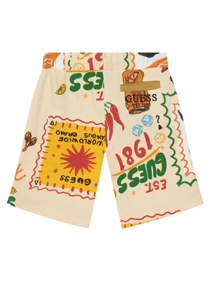 GUESS KIDS FRENCH TERRY MULTIPRINT BERMUDA