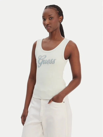 GUESS SEQUINS LOGO KNITED TANK TOP