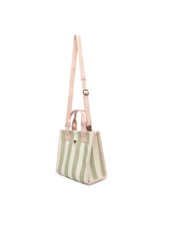 GUESS COTTON STRIPED BEACH BAG