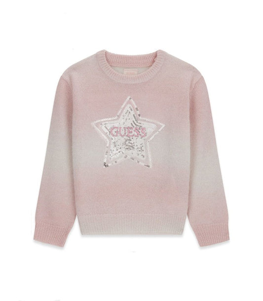 GUESS GIRLS KNITTED TRIANGLE LOGO PULLOVER