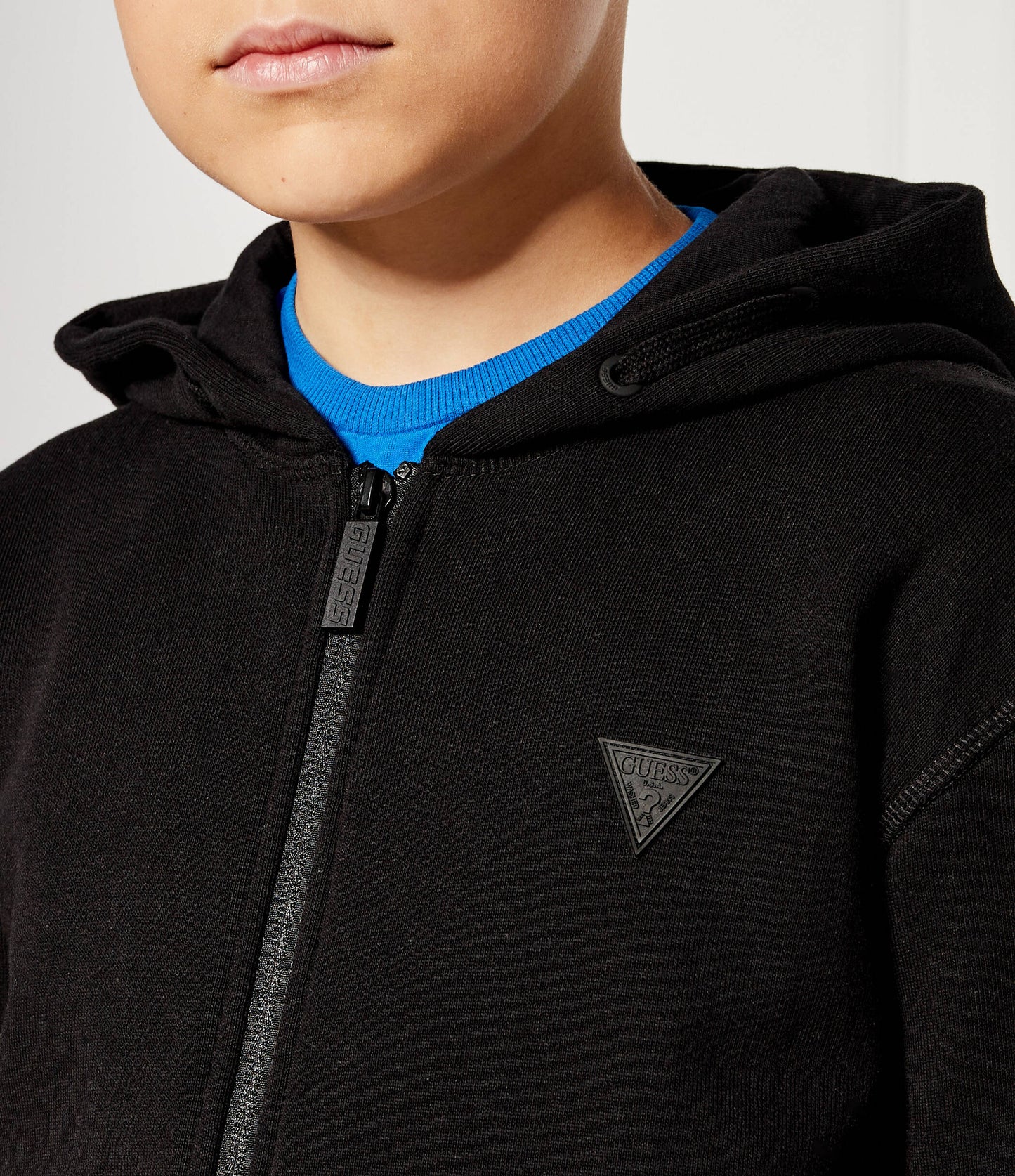 GUESS BOY HOODED UNBRUSHED ZIP SWEATSHIRT