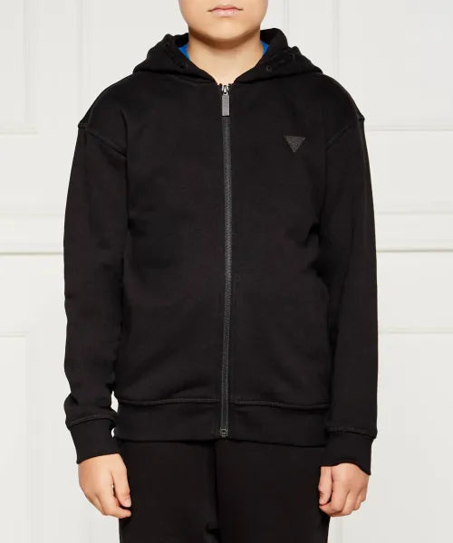 GUESS BOY HOODED UNBRUSHED ZIP SWEATSHIRT