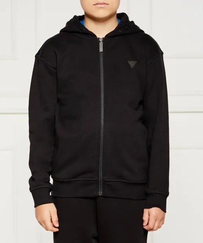 GUESS BOY HOODED UNBRUSHED ZIP SWEATSHIRT