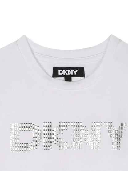 DKNY KIDS T SHIRT WITH EMBROIDERED LOGO