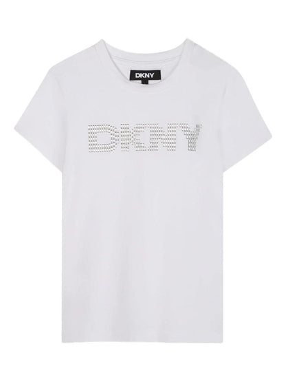 DKNY T SHIRT WITH EMBROIDERED LOGO