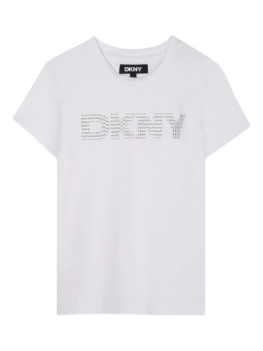 DKNY T SHIRT WITH EMBROIDERED LOGO