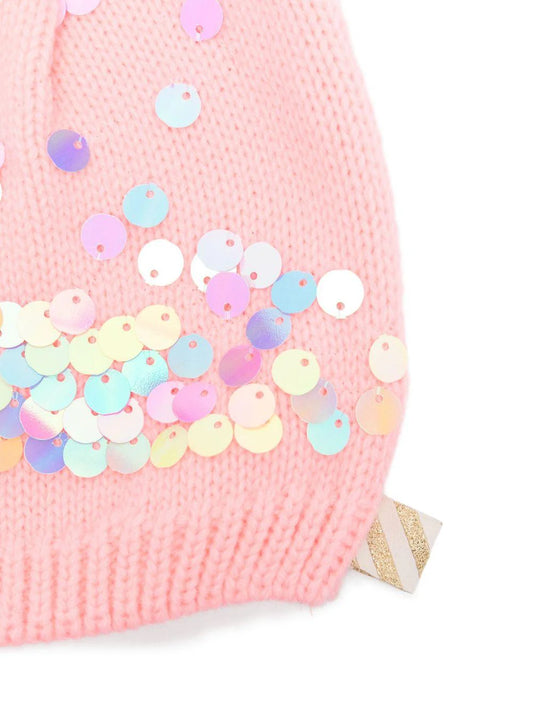 BILLIEBLUSH GIRLS SEQUIN AND POM POM HAT