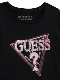 GUESS HIGH LOW LS TRIANGLE LOGO T SHIRT