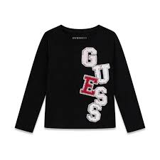 GUESS KIDS SEQUINS LOGO LS T SHIRT