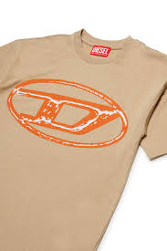 DIESEL KIDS T SHIRT WITH OVAL D GRAPHIC PRINT