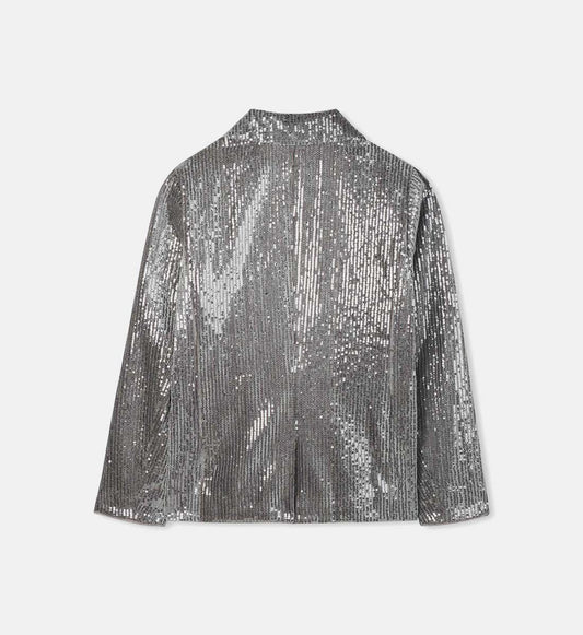 DKNY GIRLS ALLOVER SEQUINS DOUBLE BREASTED JACKET