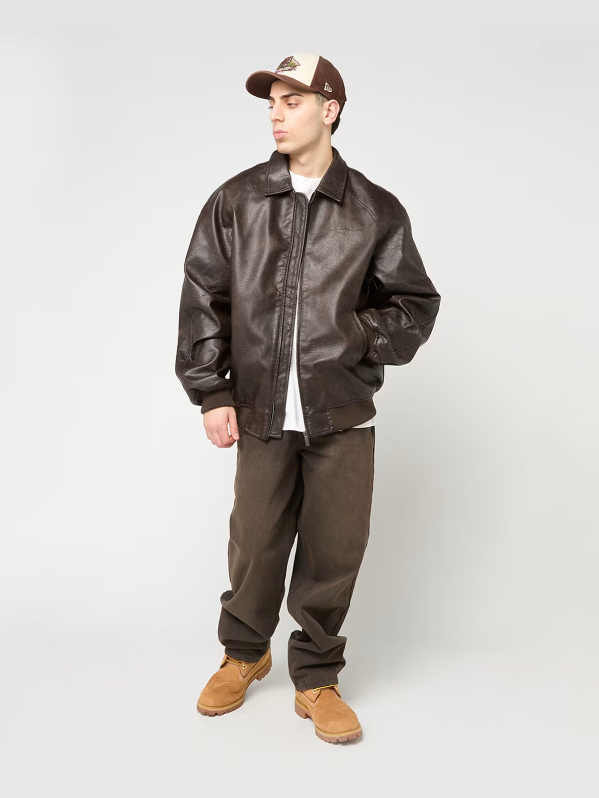 KARL KANI SIGNATURE PU LEATHER POMBER JACKET