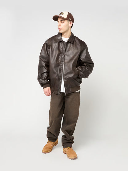 KARL KANI SIGNATURE PU LEATHER POMBER JACKET