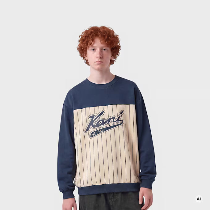 KARL KANI KIDS VARSITY PINSTRIPE SWEATSHIRT