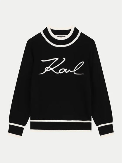 KARL LAGERFELD LOG KNITTED PULLOVER