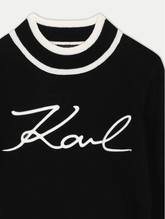 KARL LAGERFELD LOGO KNITTED PULLOVER