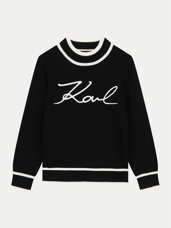 KARL LAGERFELD LOGO KNITTED PULLOVER