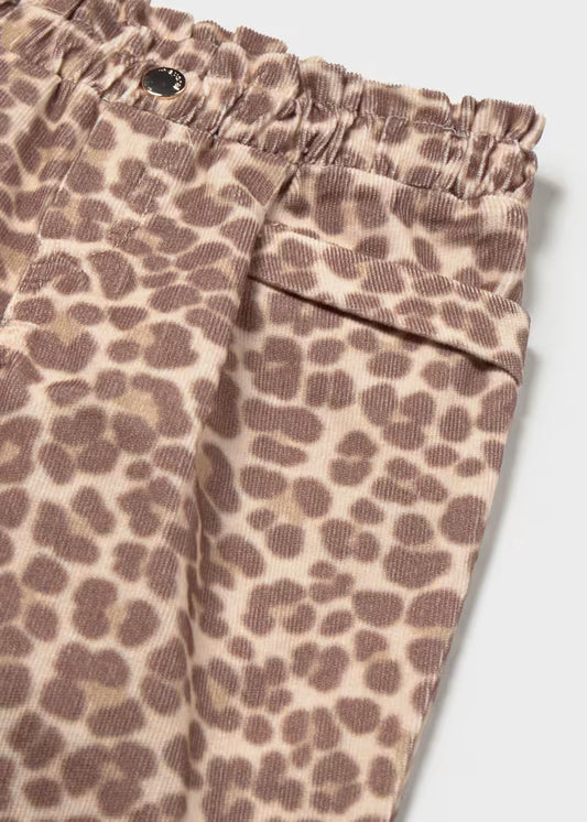 MAYORAL KIDS ANIMAL PRINT CORDUROY PANTS