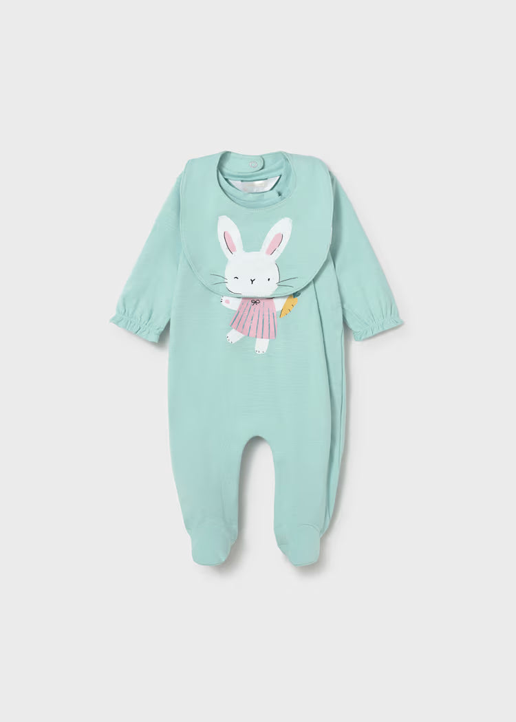 MAYORAL LONG ROMPER WITH BIB NEWBORN