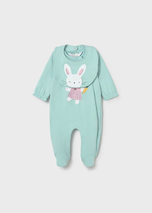 MAYORAL LONG ROMPER WITH BIB NEWBORN