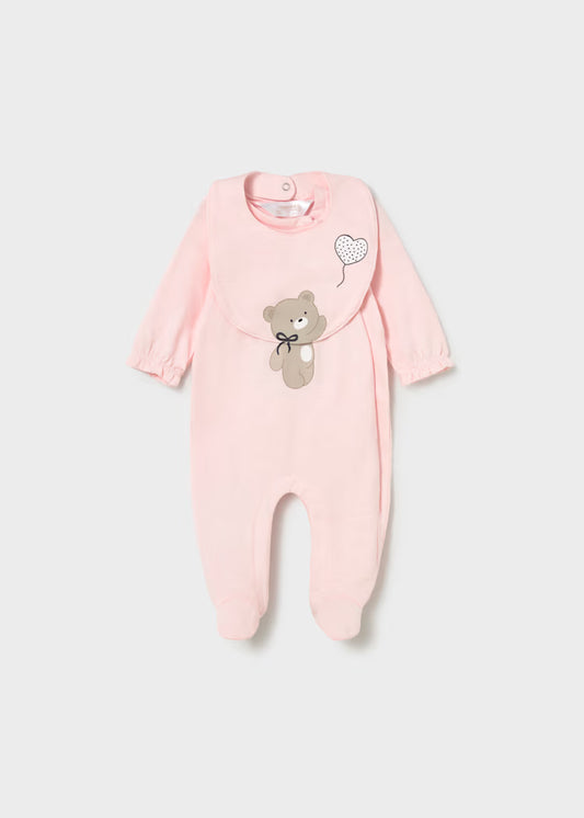 MAYORAL LONG ROMPER WITH BIB NEWBORN