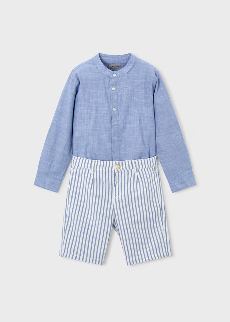 MAYORAL LINEN SHIRT AND BERMUDA SHORTS SET