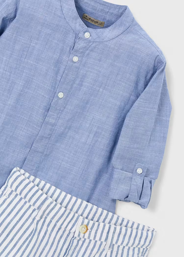 MAYORAL LINEN SHIRT AND BERMUDA SHORTS SET