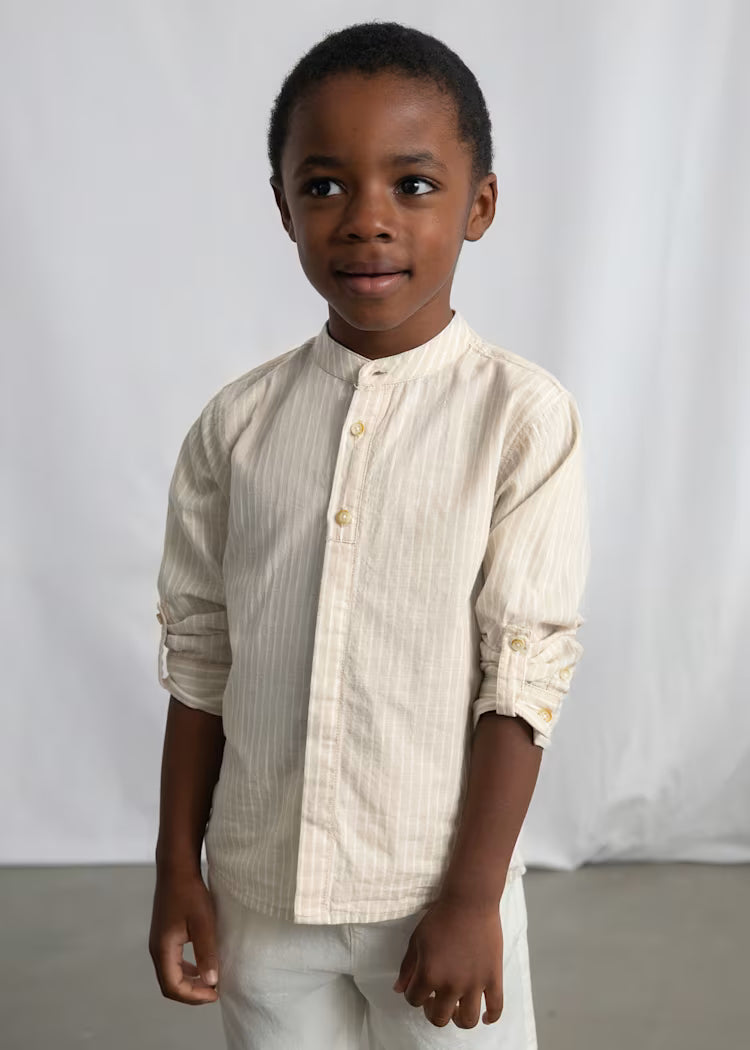 MAYORAL LONG-SLEEVED LINEN SHIRT & SHORTS SET