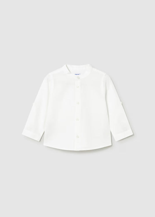 _MAYORAL LONG-SLEEVED LINEN SHIRT WITH BABY MANDARIN COLLAR
