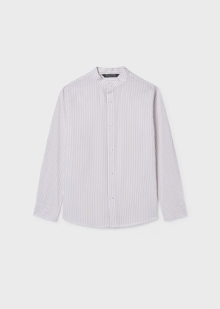 _MAYORAL MAO COLLAR STRIPED SHIRT