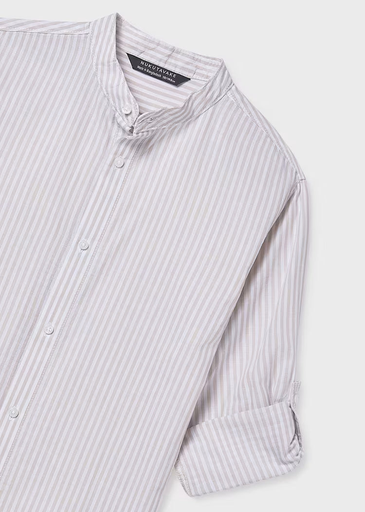 _MAYORAL MAO COLLAR STRIPED SHIRT