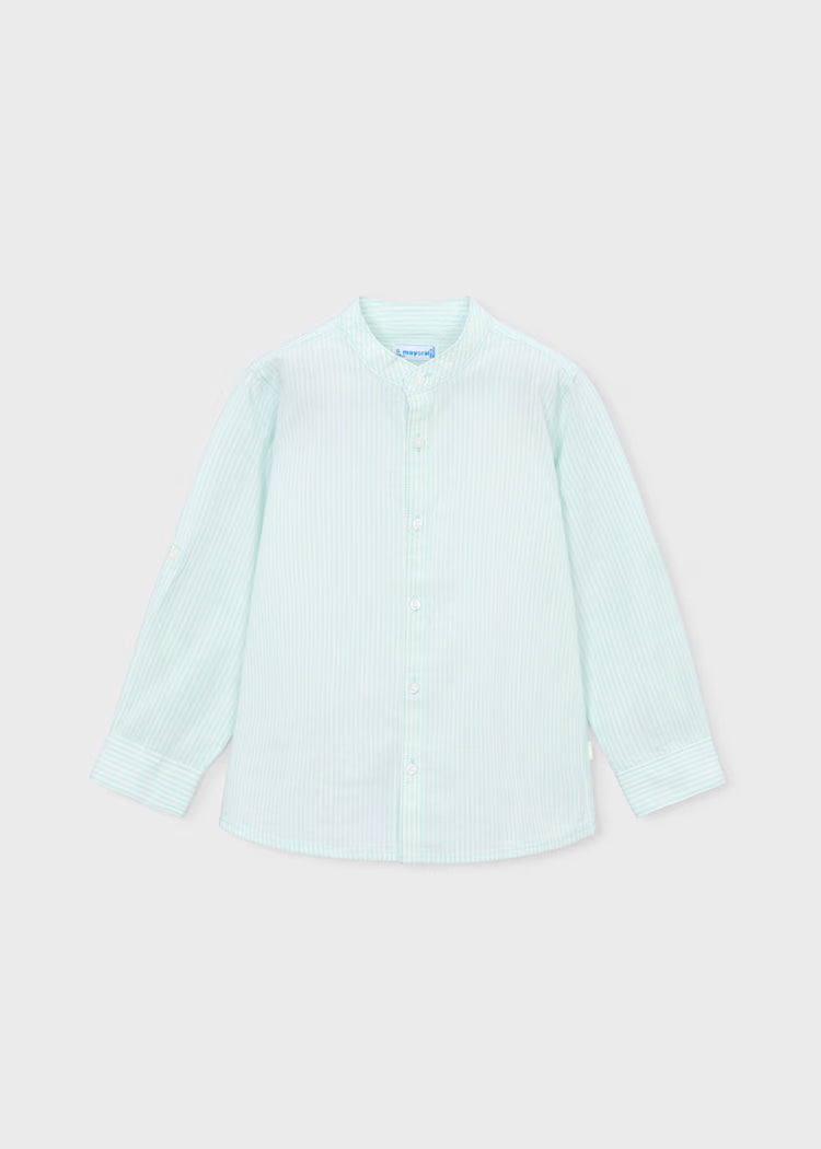 MAYORAL  STRIPED SHIRT WITH MANDARIN COLLAR