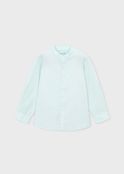 MAYORAL  STRIPED SHIRT WITH MANDARIN COLLAR