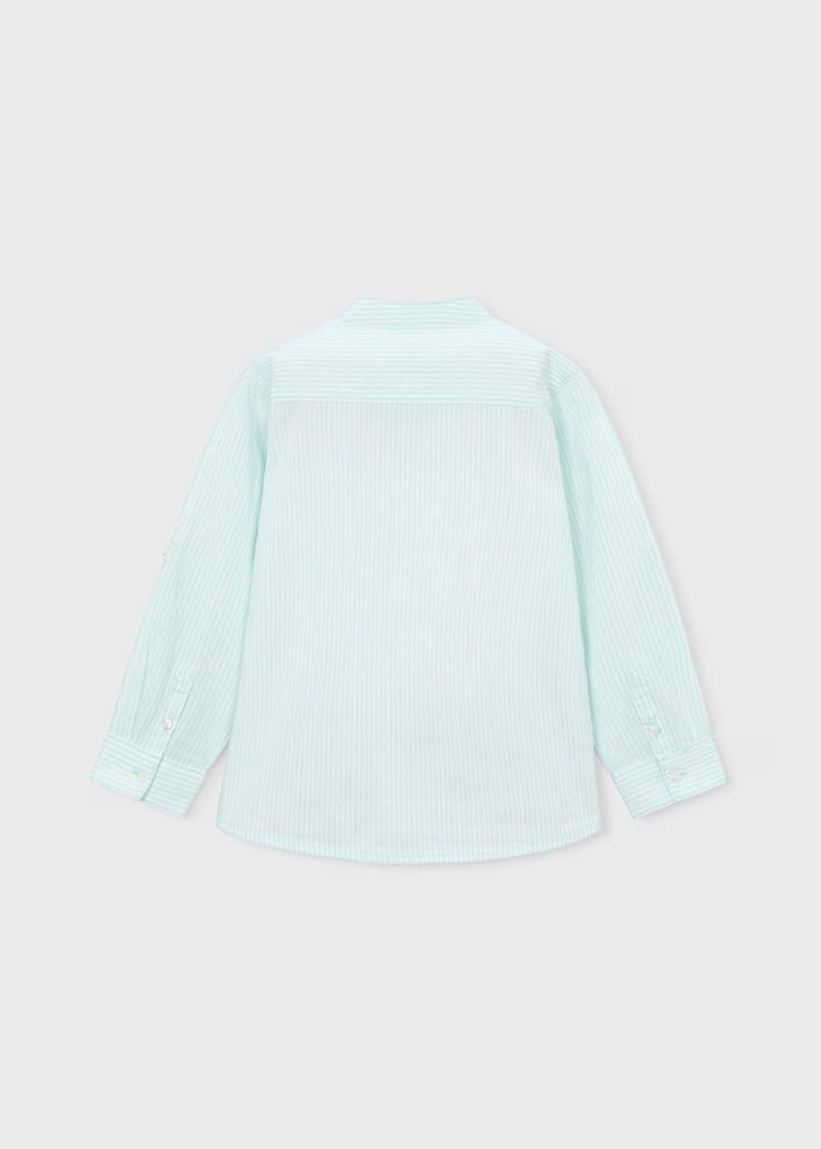 MAYORAL  STRIPED SHIRT WITH MANDARIN COLLAR