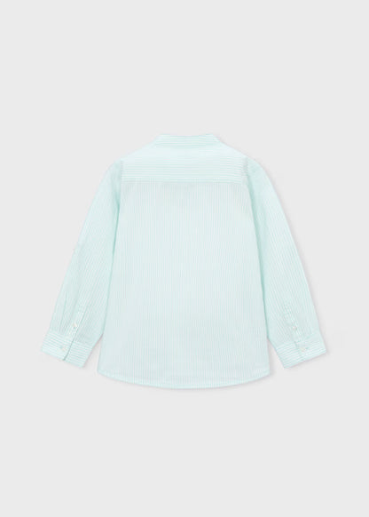 MAYORAL  STRIPED SHIRT WITH MANDARIN COLLAR