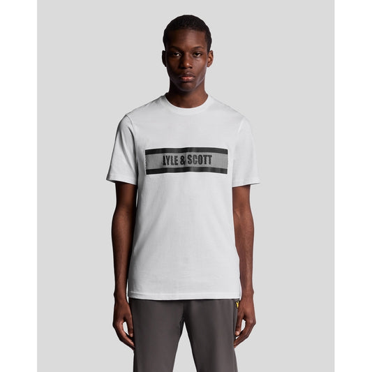 LYLE&SCOTT LOGO STRIPED GRAPHIC T SHIRT