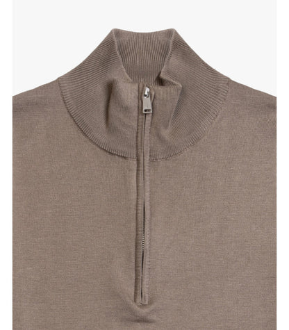 GIANNI LUPO COTTON SWEATER WITH QUARTER ZIP COLLAR