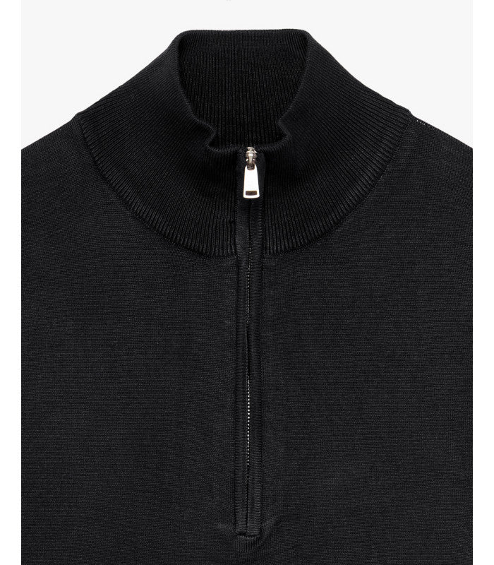 COTTON SWEATER WITH QUARTER ZIP COLLAR