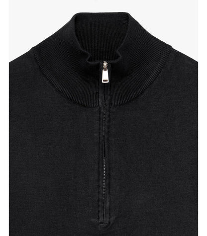 COTTON SWEATER WITH QUARTER ZIP COLLAR