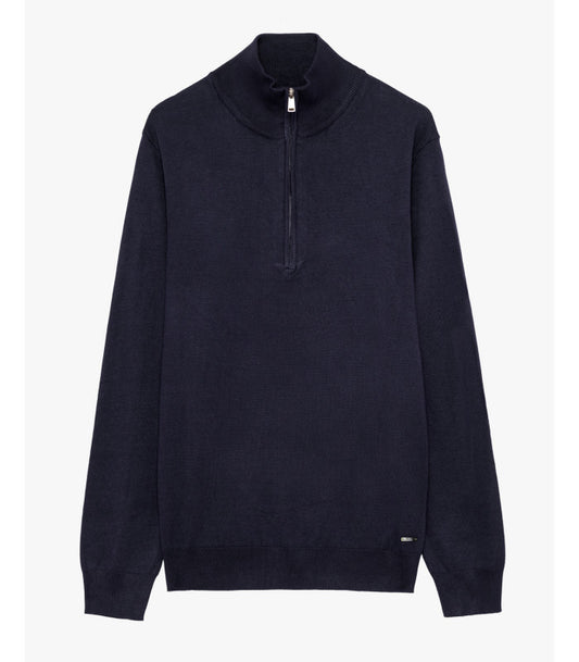 GIANNI LUPO COTTON SWEATER WITH QUARTER ZIP COLLAR