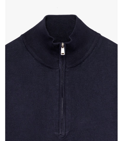 GIANNI LUPO COTTON SWEATER WITH QUARTER ZIP COLLAR