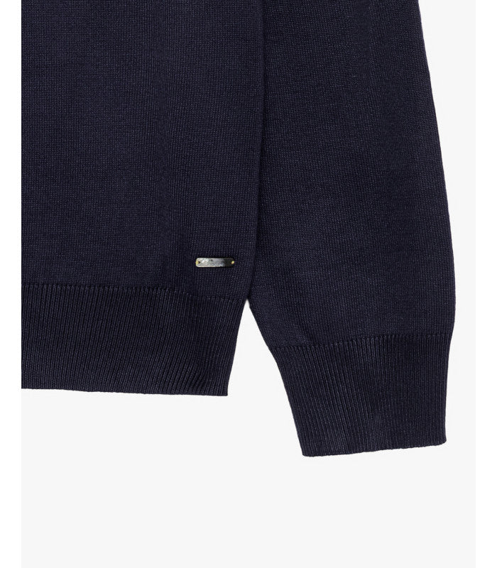 GIANNI LUPO COTTON SWEATER WITH QUARTER ZIP COLLAR