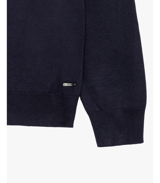 GIANNI LUPO COTTON SWEATER WITH QUARTER ZIP COLLAR