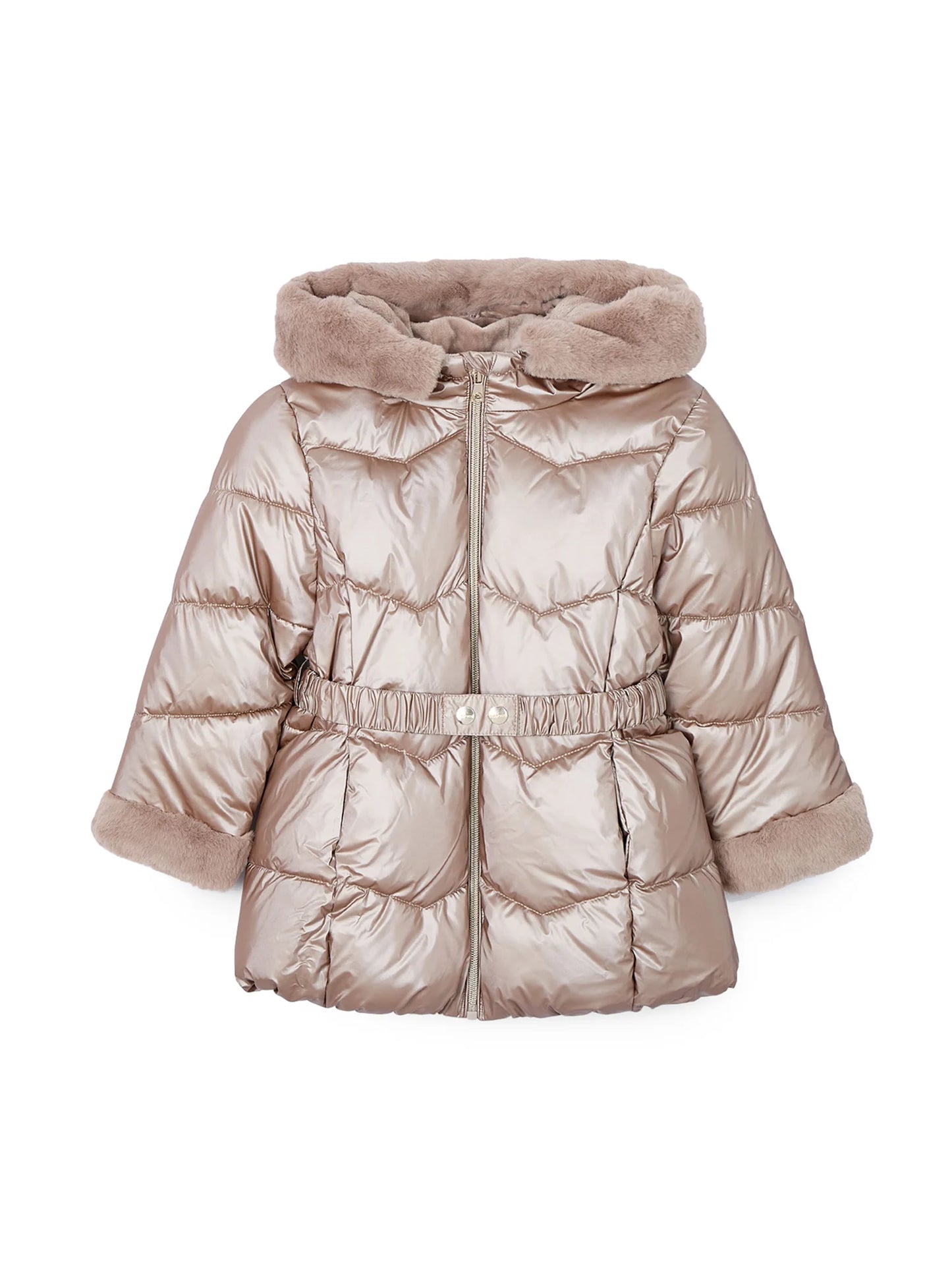 MAYORAL GLOSSY COAT WITH BELT