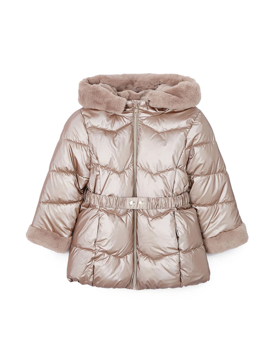 MAYORAL GLOSSY COAT WITH BELT