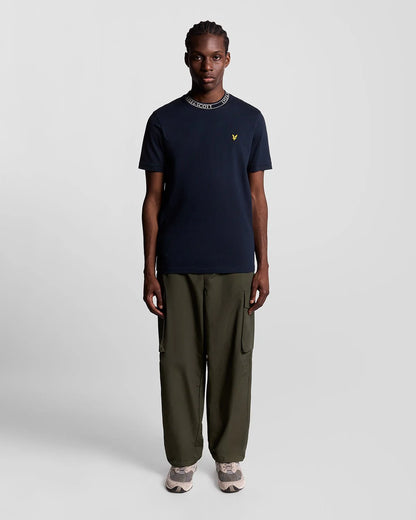 LYLE & SCOTT COLLAR LOGO RIBBED T SHIRT