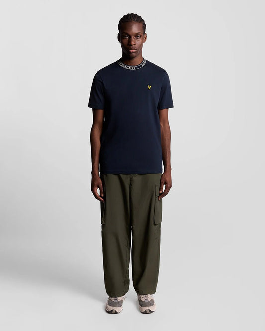 LYLE & SCOTT COLLAR LOGO RIBBED T SHIRT